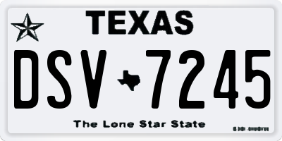 TX license plate DSV7245