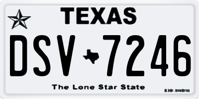 TX license plate DSV7246