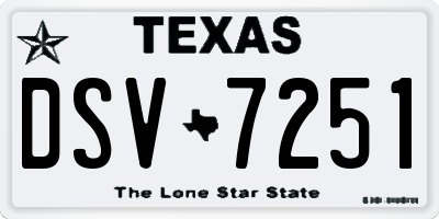 TX license plate DSV7251