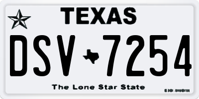 TX license plate DSV7254
