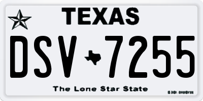TX license plate DSV7255
