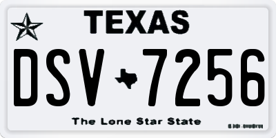 TX license plate DSV7256