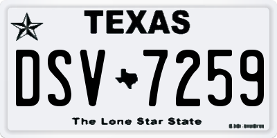 TX license plate DSV7259