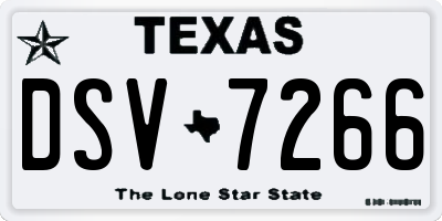 TX license plate DSV7266