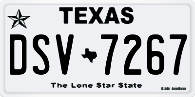 TX license plate DSV7267