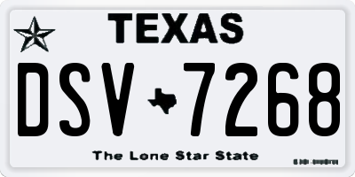 TX license plate DSV7268