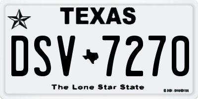 TX license plate DSV7270