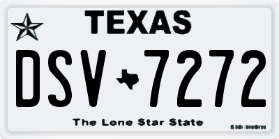 TX license plate DSV7272