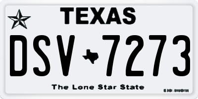 TX license plate DSV7273