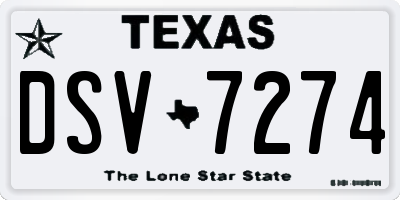 TX license plate DSV7274