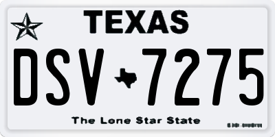TX license plate DSV7275