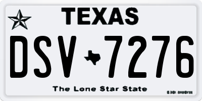 TX license plate DSV7276