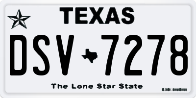 TX license plate DSV7278