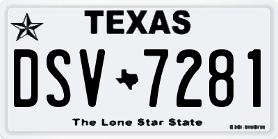 TX license plate DSV7281