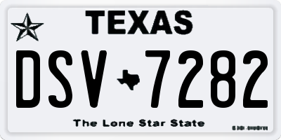 TX license plate DSV7282