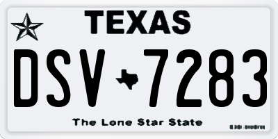 TX license plate DSV7283