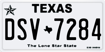 TX license plate DSV7284