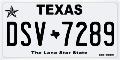 TX license plate DSV7289