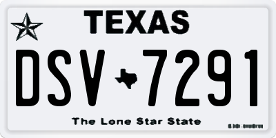 TX license plate DSV7291