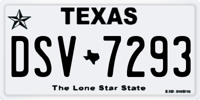 TX license plate DSV7293