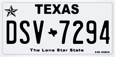 TX license plate DSV7294