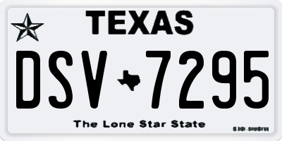TX license plate DSV7295