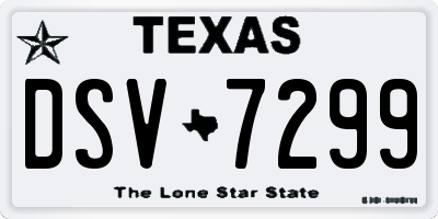 TX license plate DSV7299