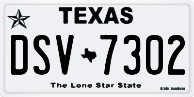 TX license plate DSV7302