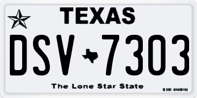 TX license plate DSV7303