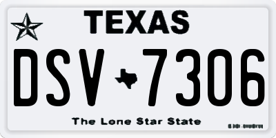 TX license plate DSV7306