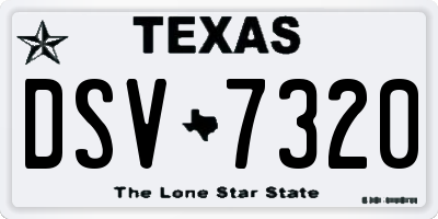 TX license plate DSV7320