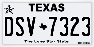 TX license plate DSV7323
