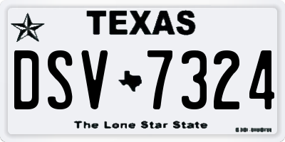 TX license plate DSV7324