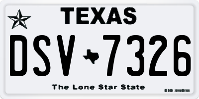 TX license plate DSV7326