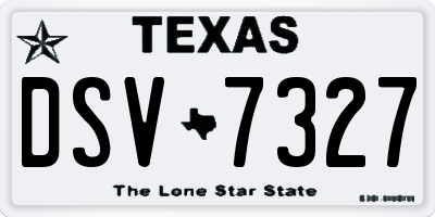 TX license plate DSV7327