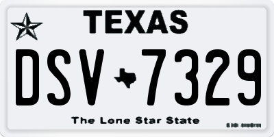 TX license plate DSV7329