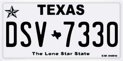 TX license plate DSV7330