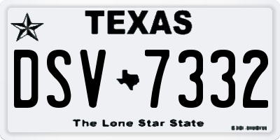 TX license plate DSV7332