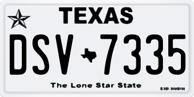 TX license plate DSV7335