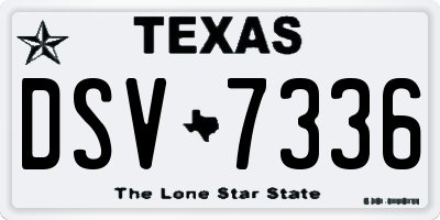 TX license plate DSV7336