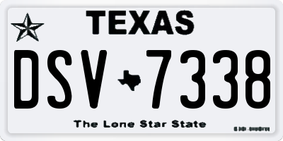 TX license plate DSV7338