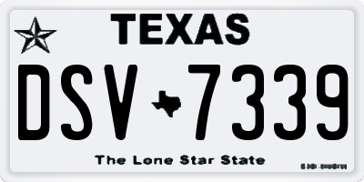 TX license plate DSV7339