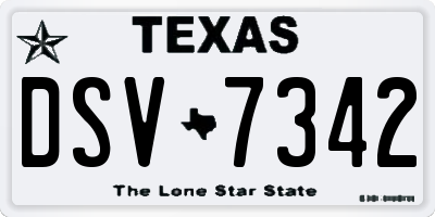 TX license plate DSV7342