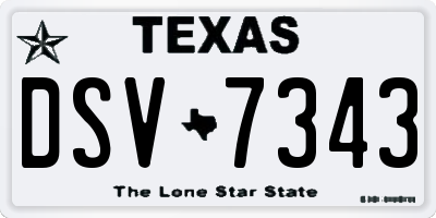 TX license plate DSV7343