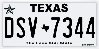 TX license plate DSV7344