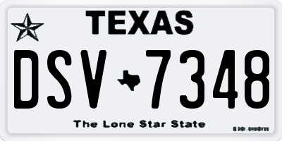 TX license plate DSV7348
