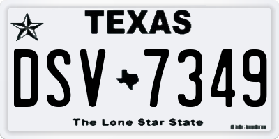 TX license plate DSV7349