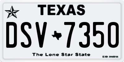 TX license plate DSV7350