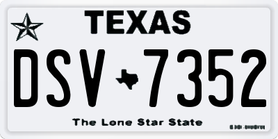 TX license plate DSV7352