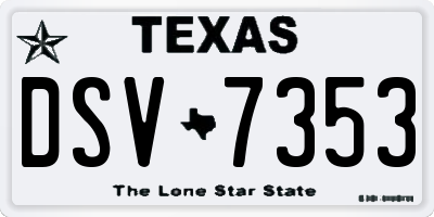 TX license plate DSV7353